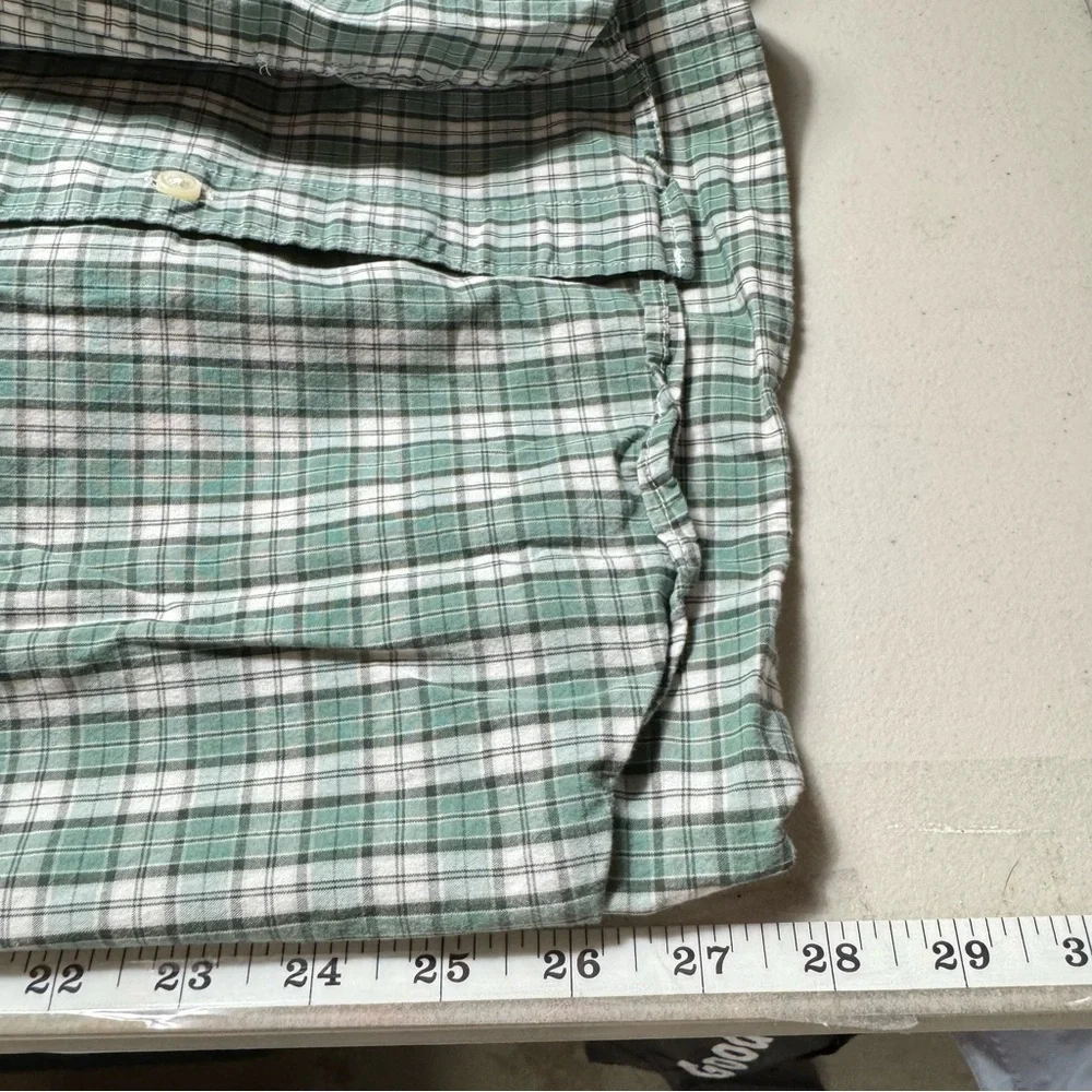 J. Crew Stretch Men’s Green Plaid Casual Button Down Shirt Long Sleeve Slim Fit‎